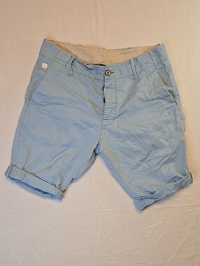 G-Star Raw Cc Bronson Chino Straight 1/2 Light Blue Cotton Shorts